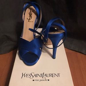 YSL cross strap sandals